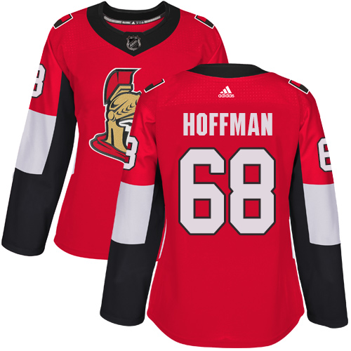 Adidas Ottawa Senators 68 Mike Hoffman Red Home Authentic Women Stitched NHL Jersey